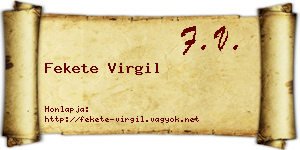 Fekete Virgil névjegykártya